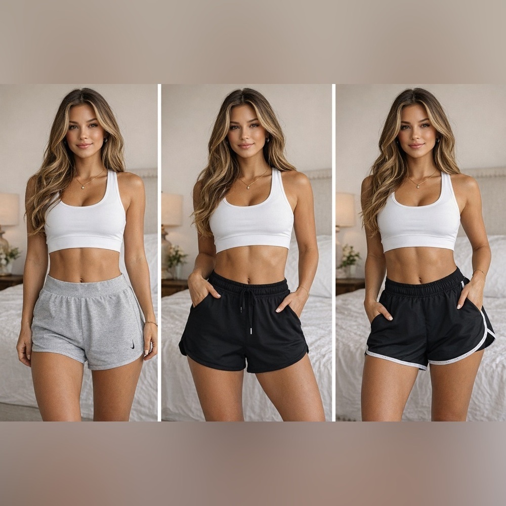 Nike Dri-FIT Gray Apparel. Nike Black shorts,H&M black short Sz XS